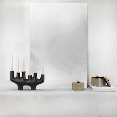 18" 6-candelabra, Black 9.75"H - 18.0" x 3.0" x 9.75"