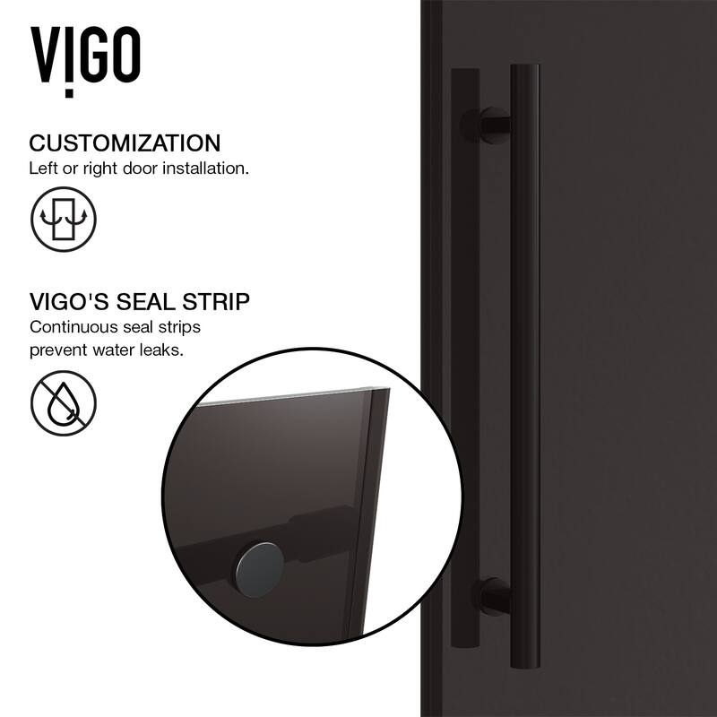 VIGO Elan Frameless Sliding Shower Door