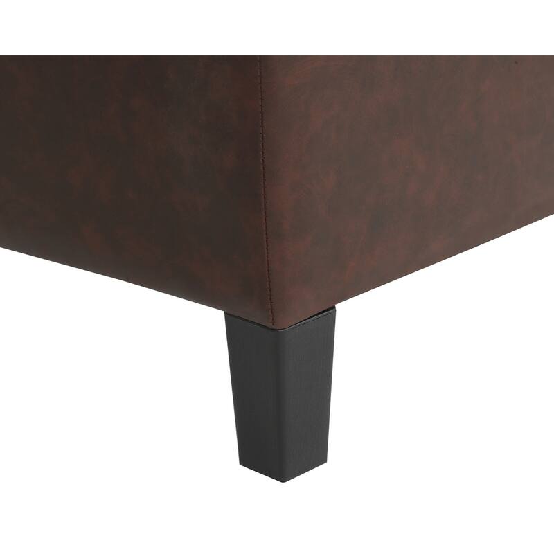 Adeco Velvet Storage Ottoman Bench Rectangular Footstool Lift Top