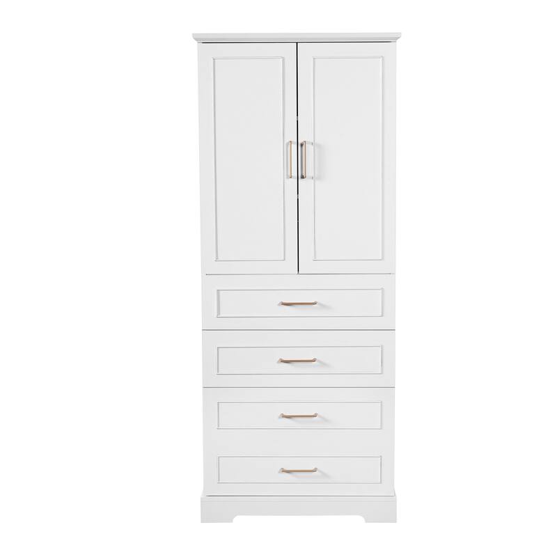 Bathroom Freestanding Cabinet with 3 Drawers (Partitioned, Standard, Deep), Adjustable Shelf, Soft-Close Doors and Steel Handles
