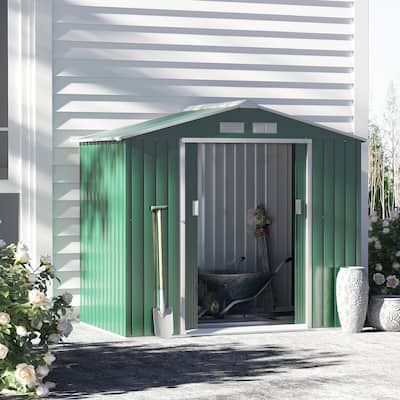 Outsunny 7'x4' Metal Outdoor Shed Organizer & Garden Storage with 4 Vents for Airflow & 2 Easy Sliding Doors