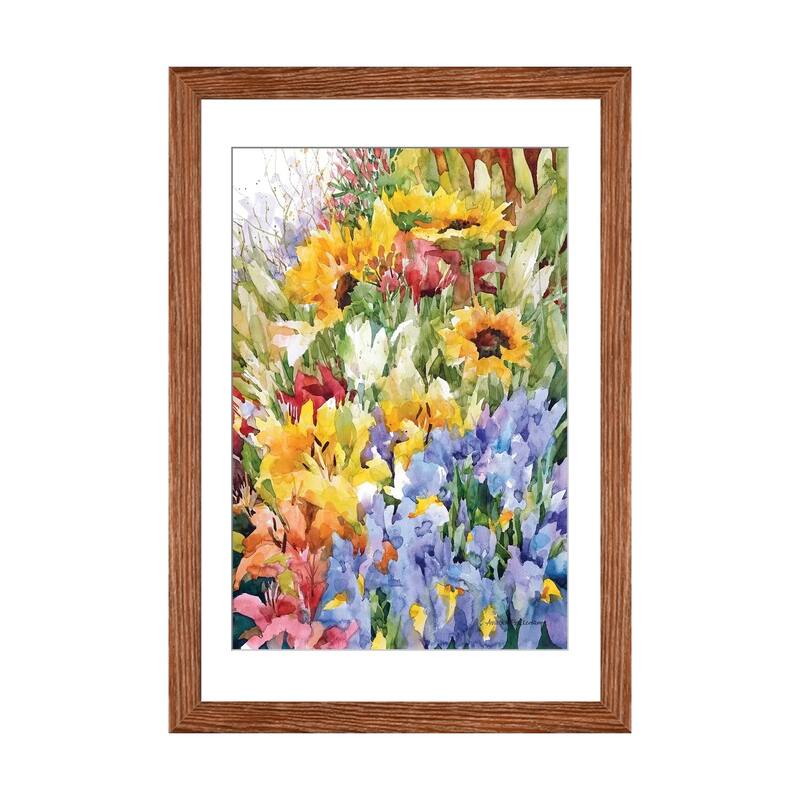 iCanvas "Flower Power" by Annelein Beukenkamp - Walnut - 24x16x1