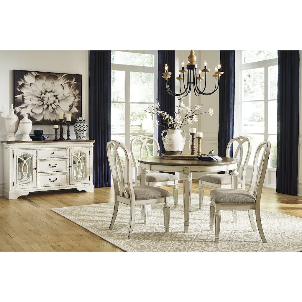 Signature Design by Ashley Realyn White / Light Brown 5-Piece Dining Package