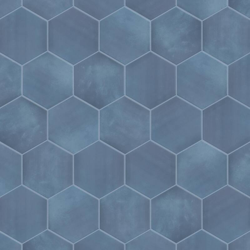Merola Tile Horizon Hex Azul 7-3/4" x 9" Porcelain Floor and Wall Tile