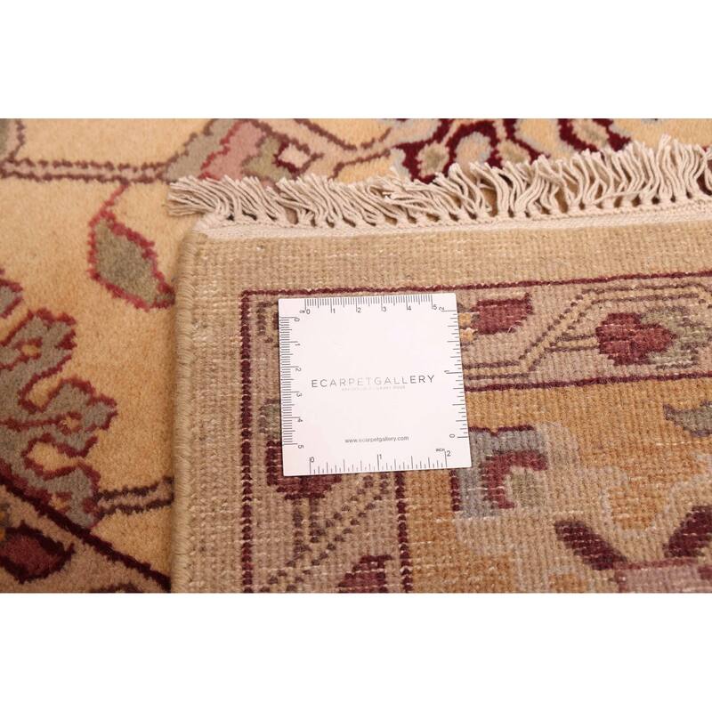 ECARPETGALLERY Hand-knotted Finest Agra Jaipur Beige Wool Rug - 6'0 x 9'3