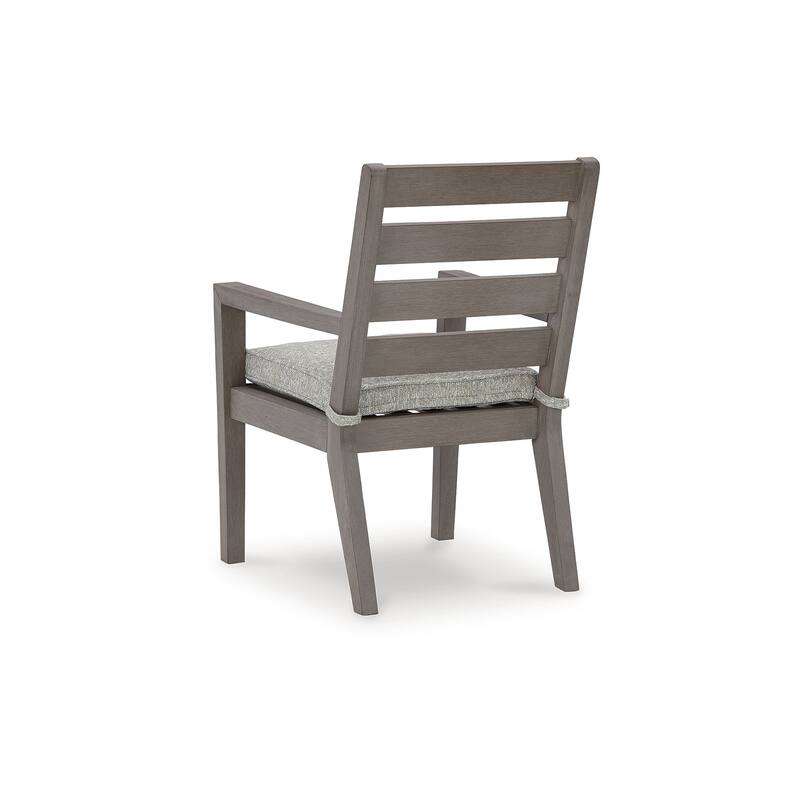 Signature Design by Ashley Hillside Barn Gray/Brown Outdoor Dining Arm Chair (Set of 2) - 25.38" W x 26.88" D x 37" H