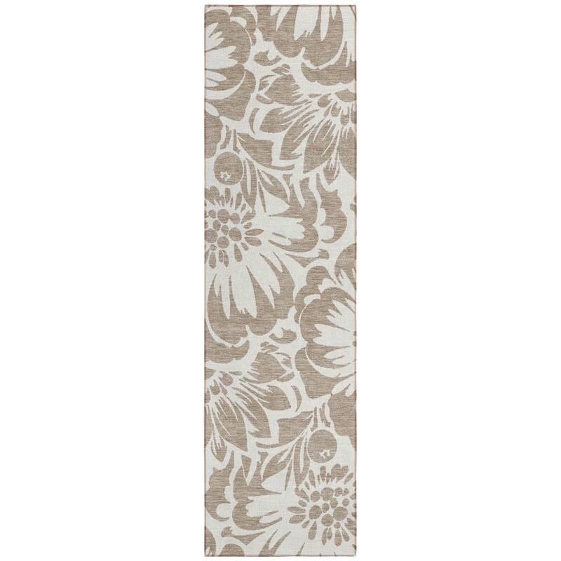 Machine Washable Indoor/ Outdoor Whimsy Floral Chantille Rug