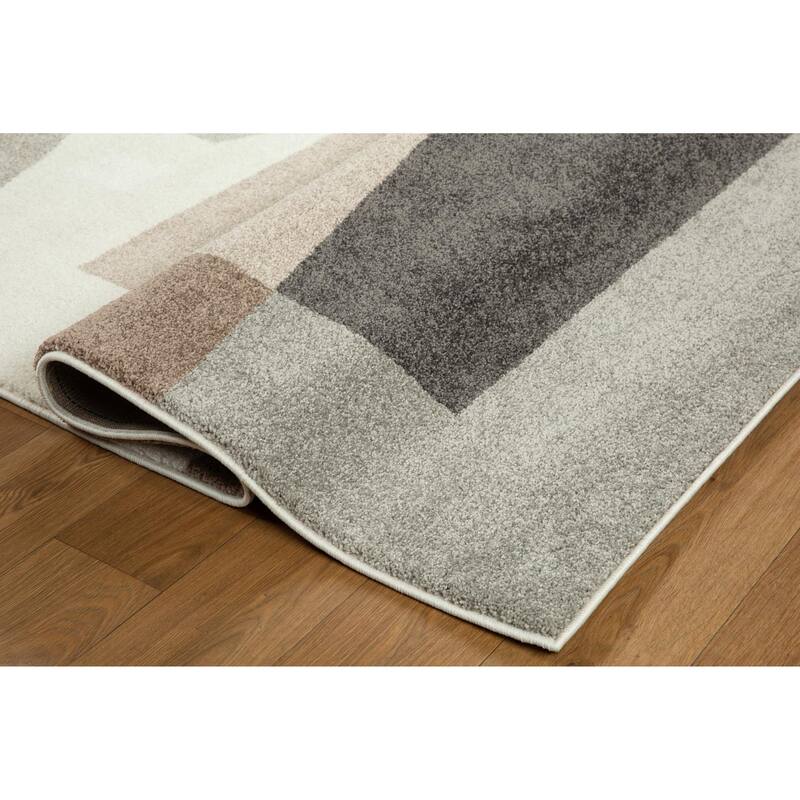 Bora Collection Abstract Geometric Area Rug