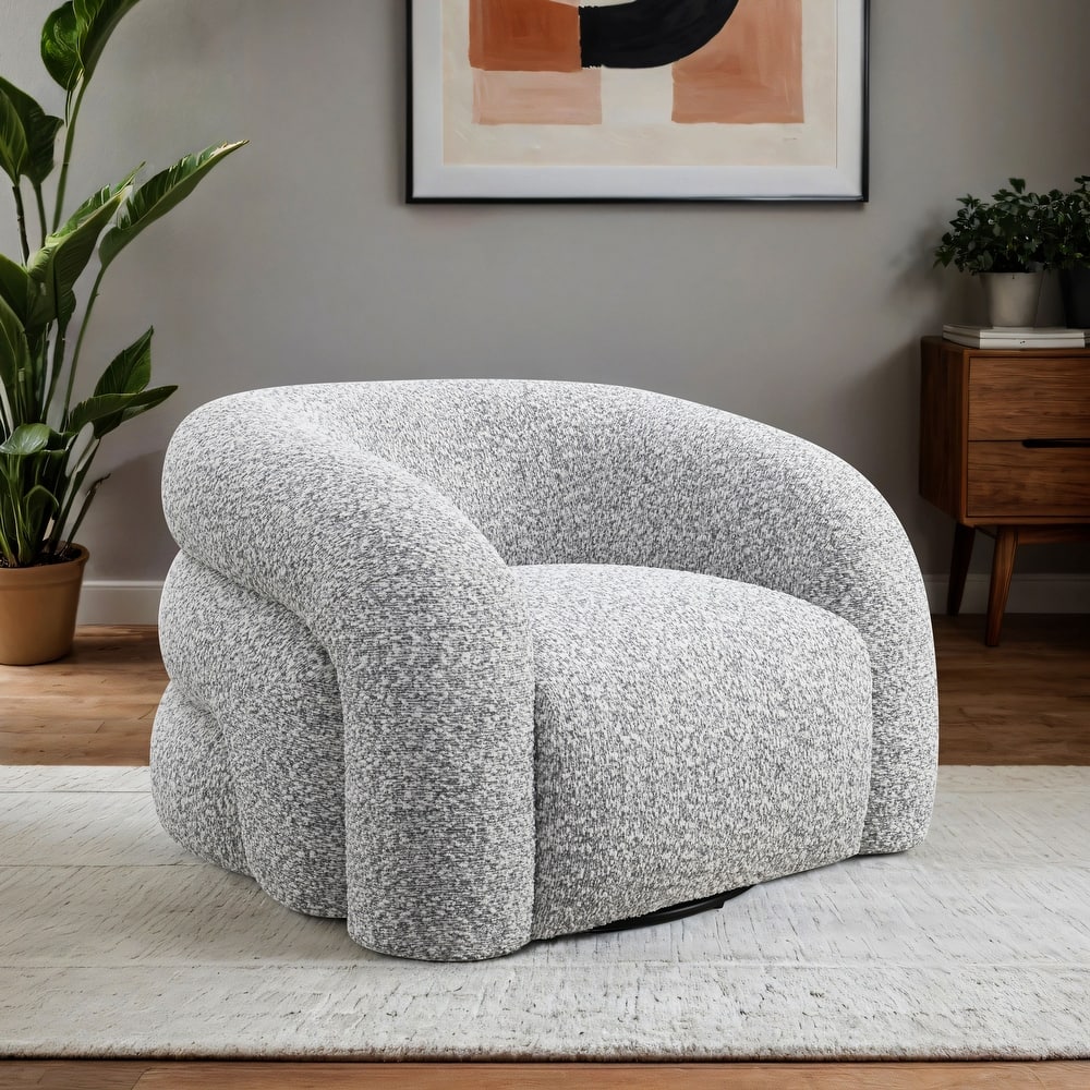 Furniture of America Korix Modern 37-inch Boucle Swivel Accent Chair