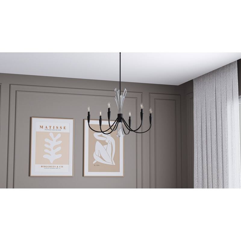 Cecily 6-Light Matte Black Chandelier