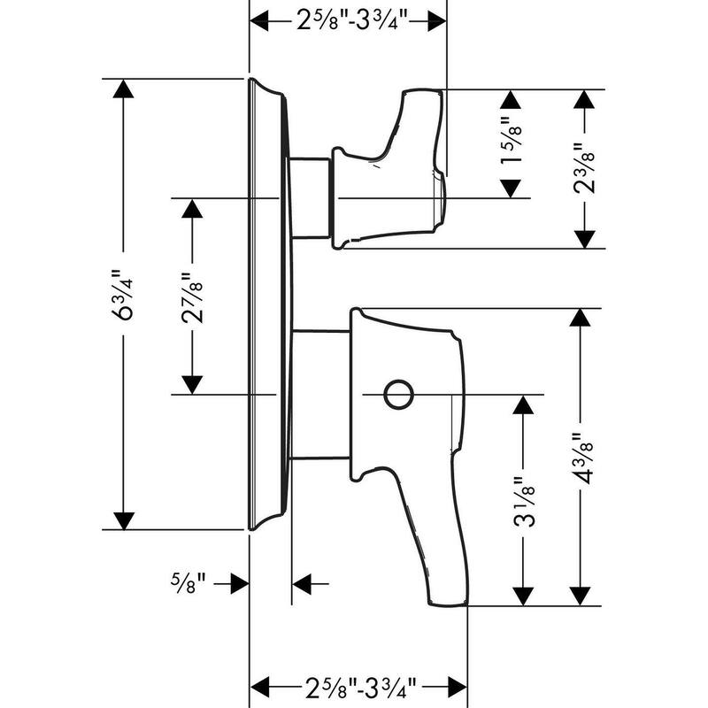 Hansgrohe C Thermostatic Valve Trim with Integrated Volume Control