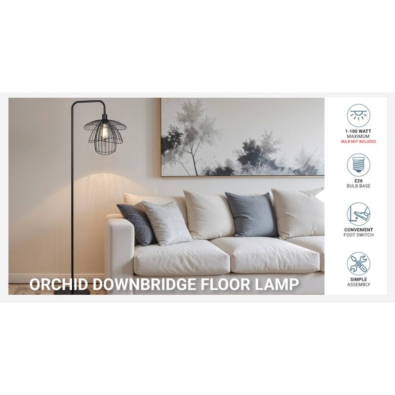 Kenroy Home Orchid Downbridge Floor Lamp - Black