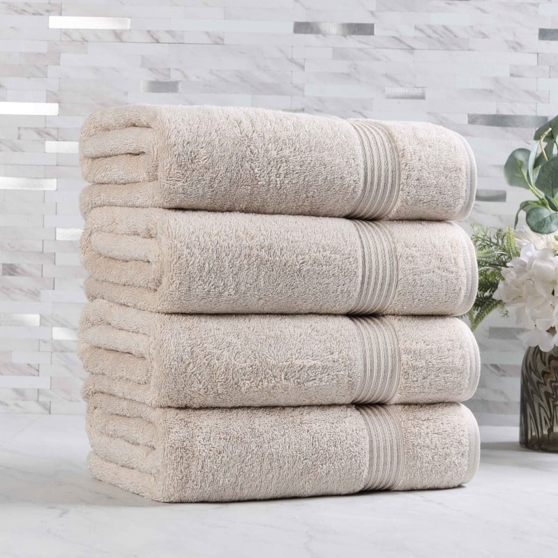 Superior Heritage Egyptian Cotton Absorbent Bath Towel Set of 4