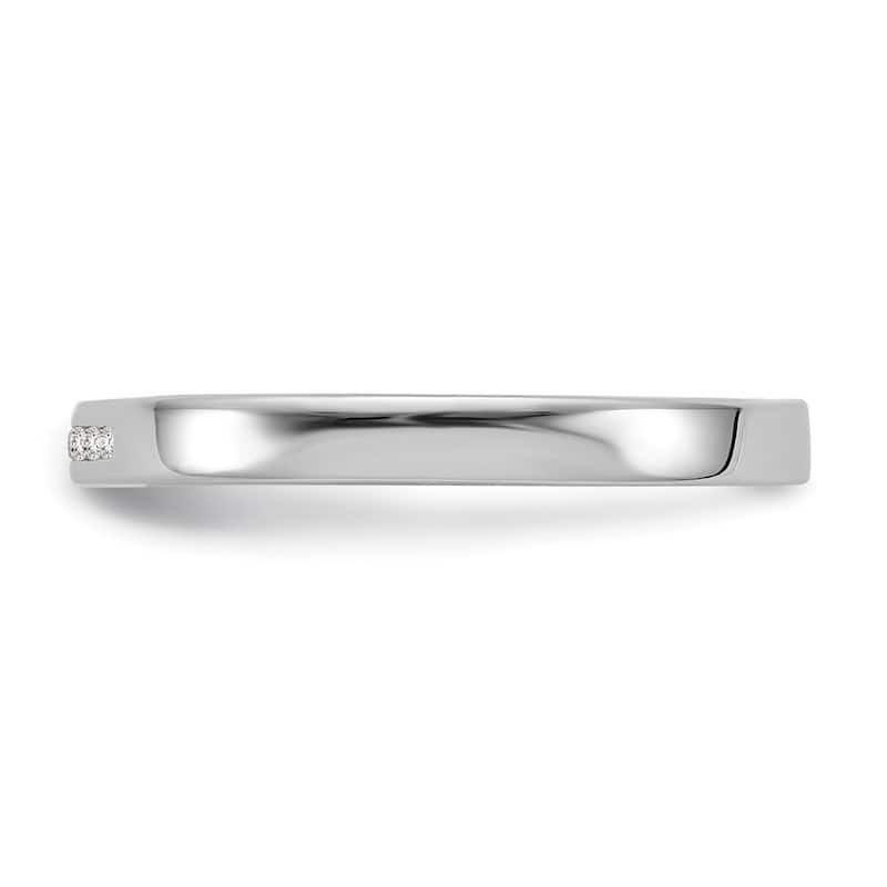 Curata 925 Sterling Silver Polished Channel set White Ice .08ct. Diamond Ring