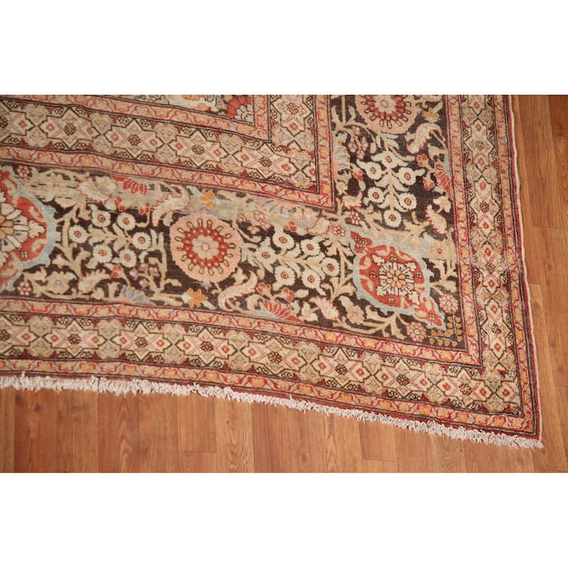 Pre-1900 Antique Tabriz Haj Jalili Persian Rug Handmade Wool Carpet - 14'5" x 17'2"