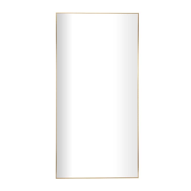 Metal Minimalistic Room Wall Mirror with Thin Frame - Gold - CosmoLiving by Cosmopolitan - Gold - 40"W, 79"H