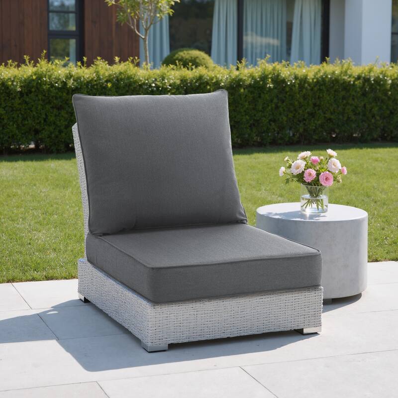 Sunbrella Indoor Outdoor Chair Cushion and Pillow - GRAY - Standard
