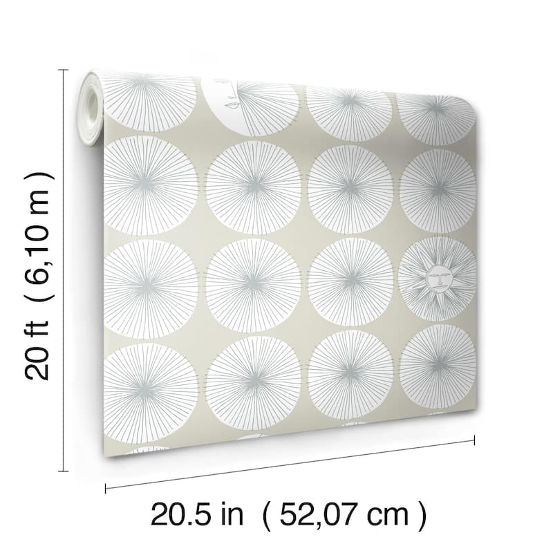 Irvine 20' L x 20.5" W Starburst Peel and Stick Wallpaper