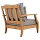 SAFAVIEH Couture Freida Wood Patio Arm Chair - 31.4" W x 35.6" L x 32.6" H - 31"W x 36"D x 33"H