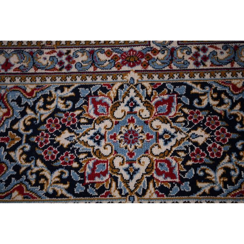 Traditional Red Kashan Turkish Area Rug Machine-Made Bedroom Carpet - 9'6" x 13'0"