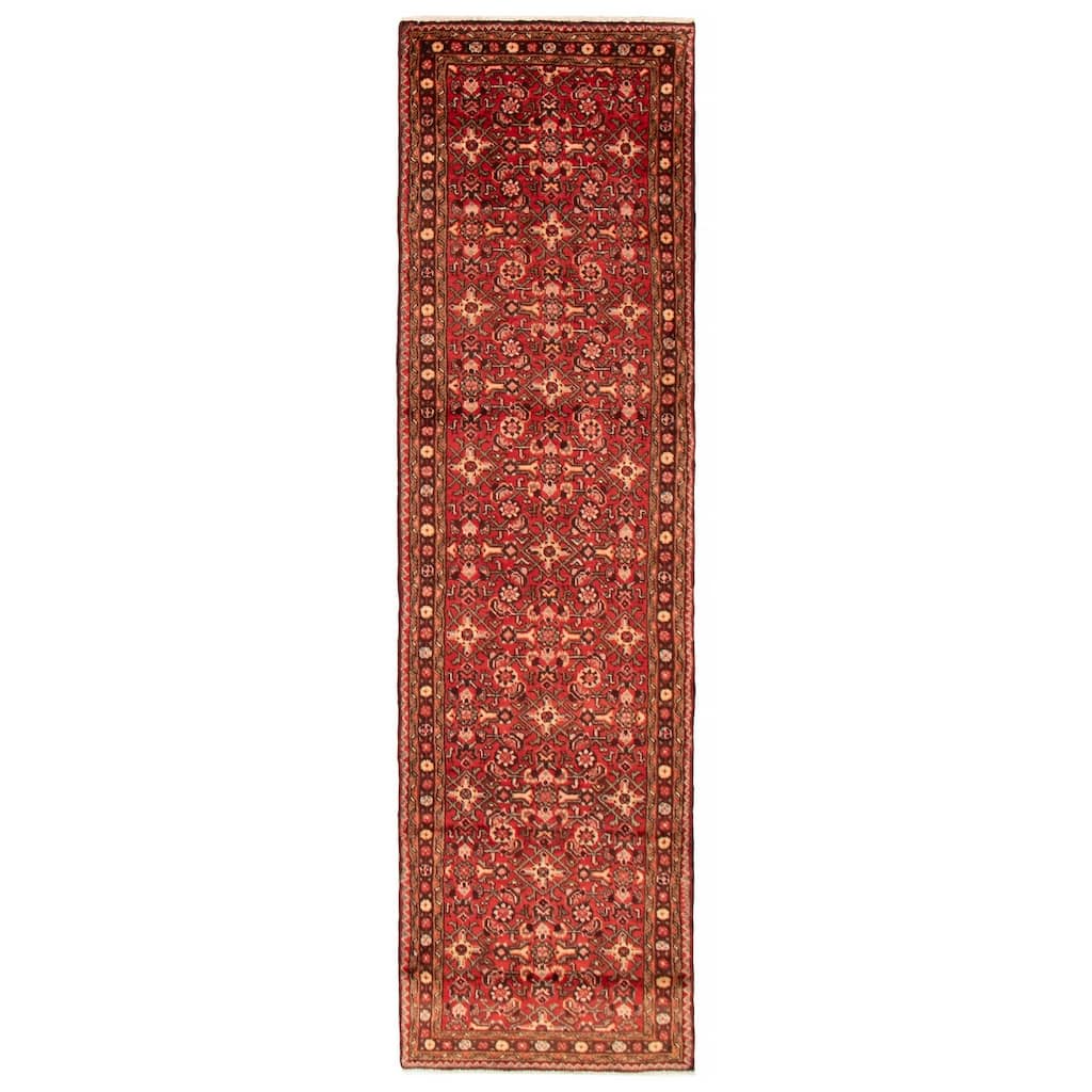 ECARPETGALLERY Hand-knotted Andelz Red Wool Rug - 2'9 x 9'6
