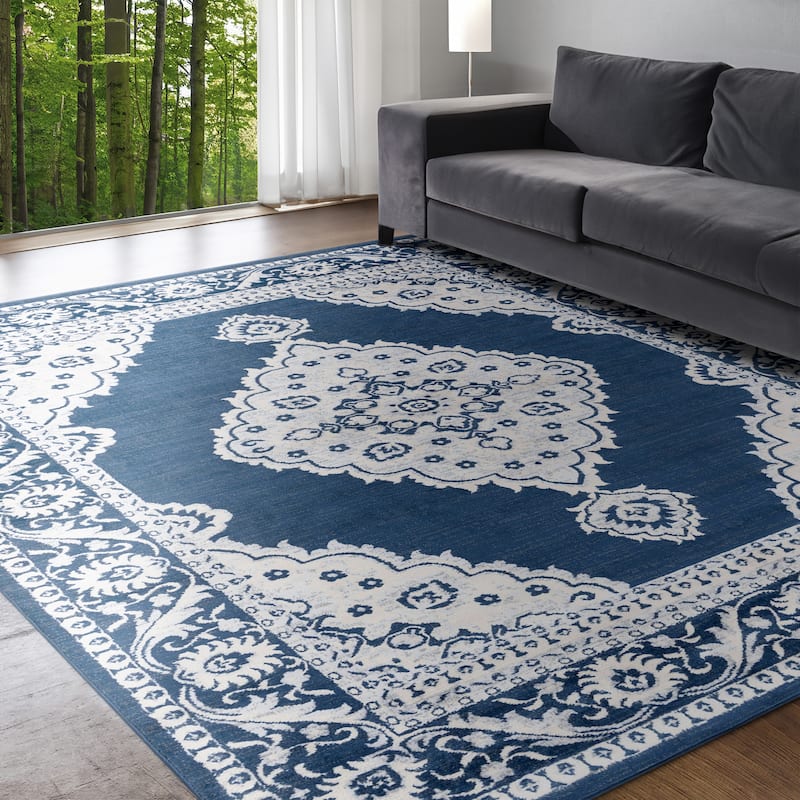 Carrington Shabby Chic Medallion Indoor Area Rug