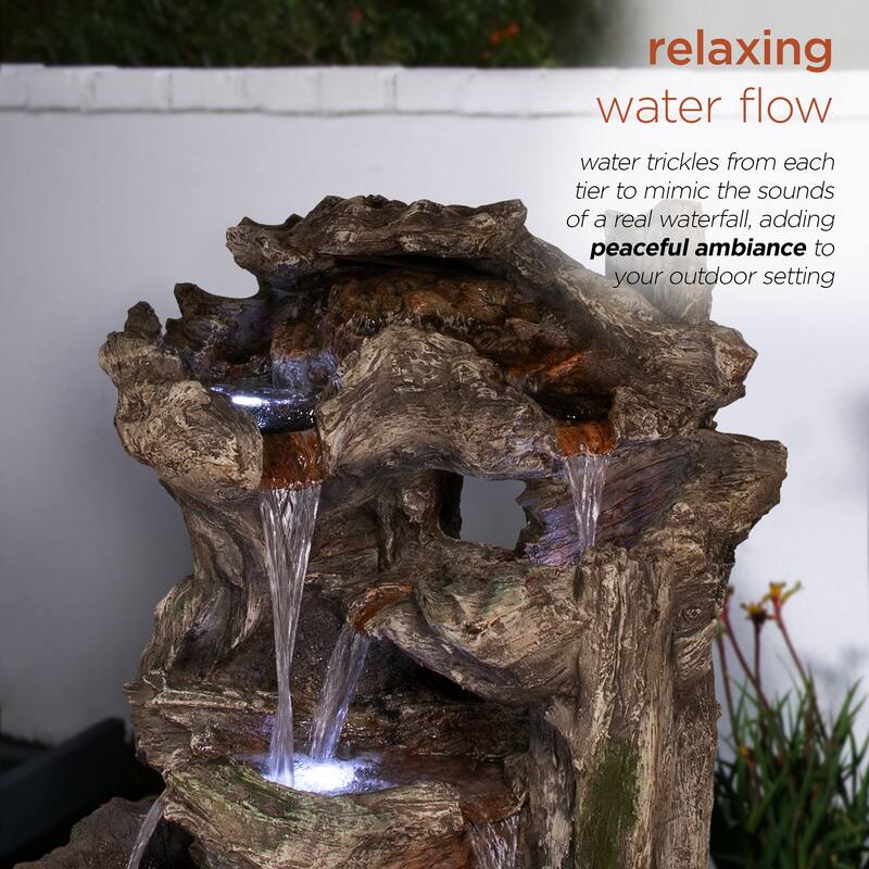 Curved Log Rainforest w/ LED light