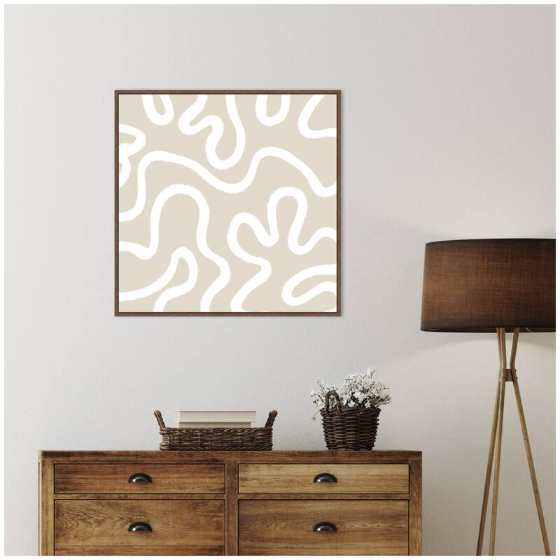 Kate and Laurel Organic Figures by Gabrielly Guedes Framed Canvas Wall Art Print