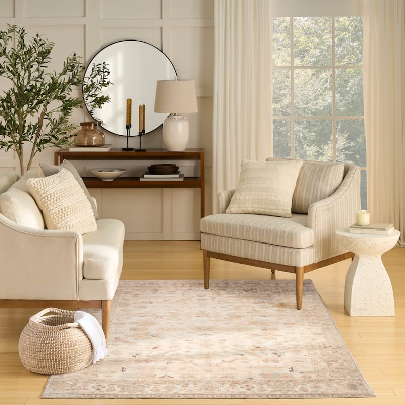 Nourison Vintage Washables Indoor only Beige Persian Area Rug - 5'3" x 7'3" - Beige