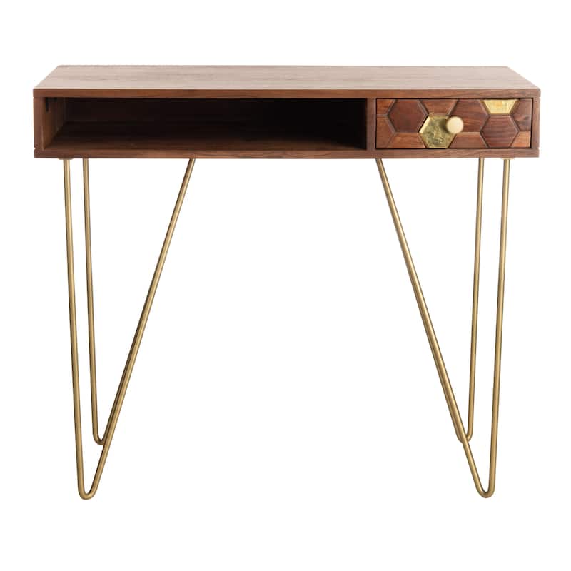 SAFAVIEH Werra 1-Drawer 1-Shelf Hairpin Leg Desk