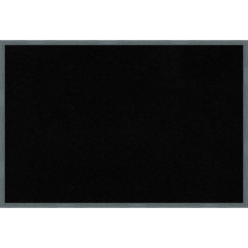 Dixie Blue Grey Rustic Narrow Wood Framed Black Corkboard Bulletin Board