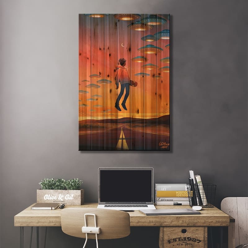 Leaving Print On Wood by Geneva B - Multi-Color