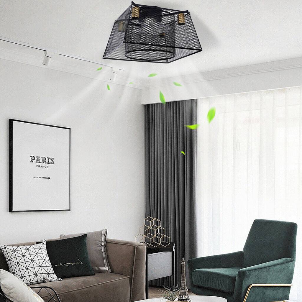 Rustic Farmhouse Ceiling Fan with Remote Pendant Light