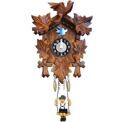 6.75" Brown Black Blue Engstler Mini Size Battery-Operated Clock