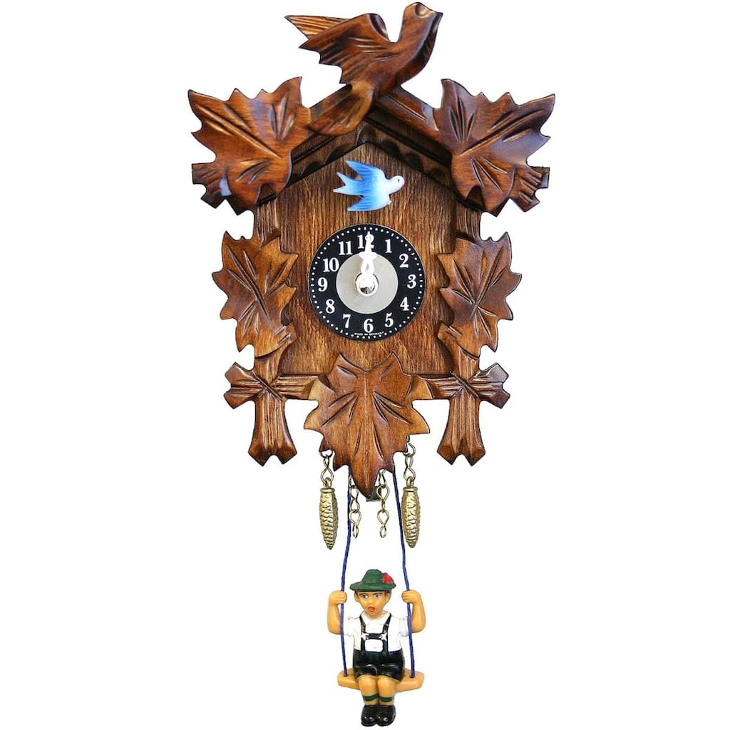 6.75" Brown Black Blue Engstler Mini Size Battery-Operated Clock