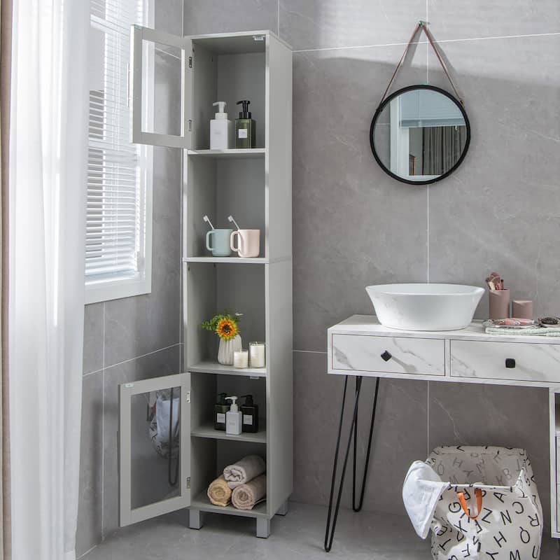 71'' Tall Tower Bathroom Storage Cabinet Organizer Display Shelves