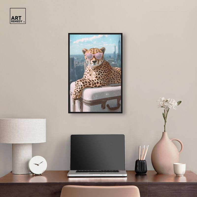 Cheetah Luggage NYC Canvas by Art Remedy
