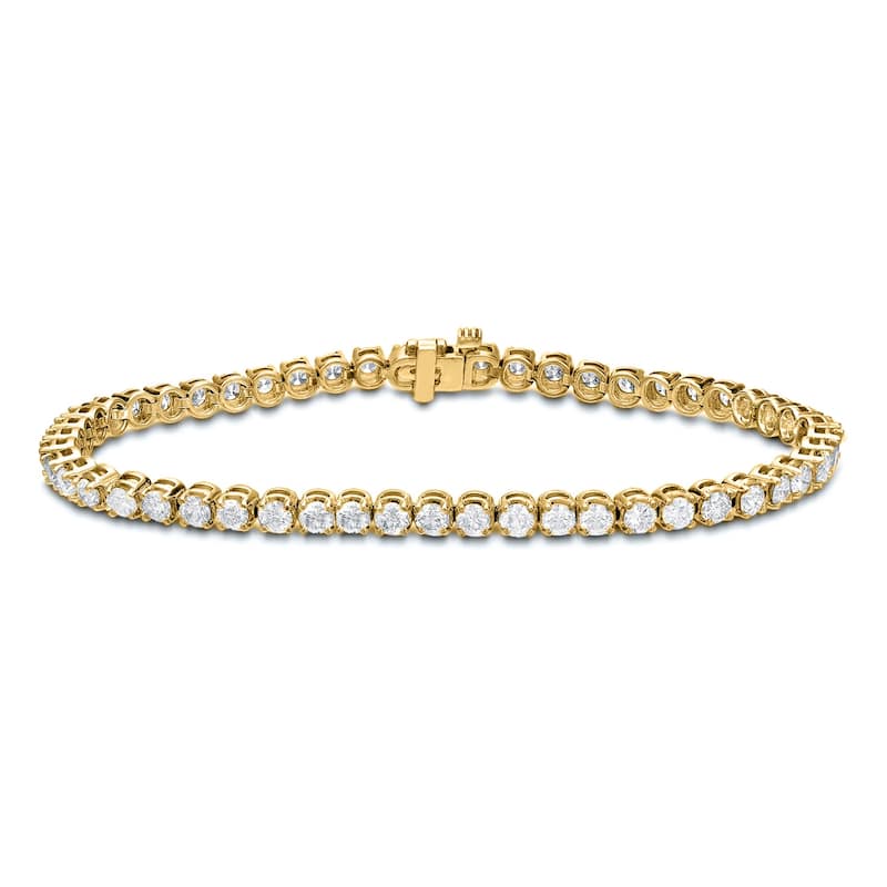 Auriya 14K Gold Lab Grown Round Diamond Tennis Bracelet 2.00 to 20.00 ct. tw. (E-F VS) - Yellow - 3.00 ct. tw.