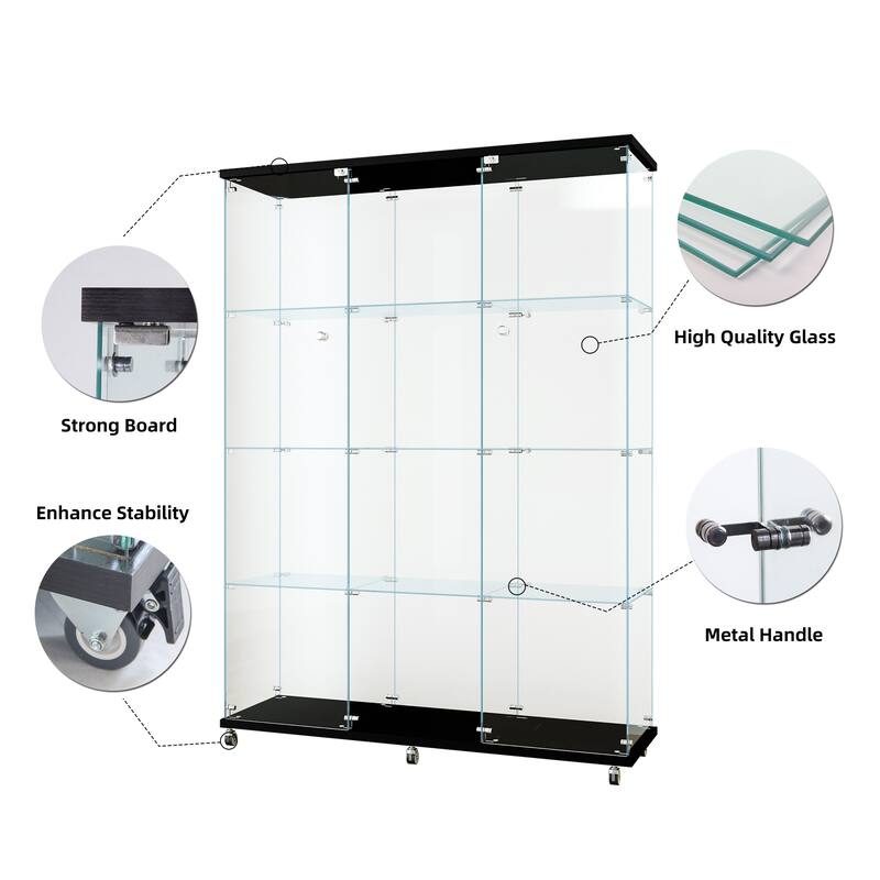 Glass Display Cabinet,Curio Cabinets with Shelves Extra Large, Cabinets