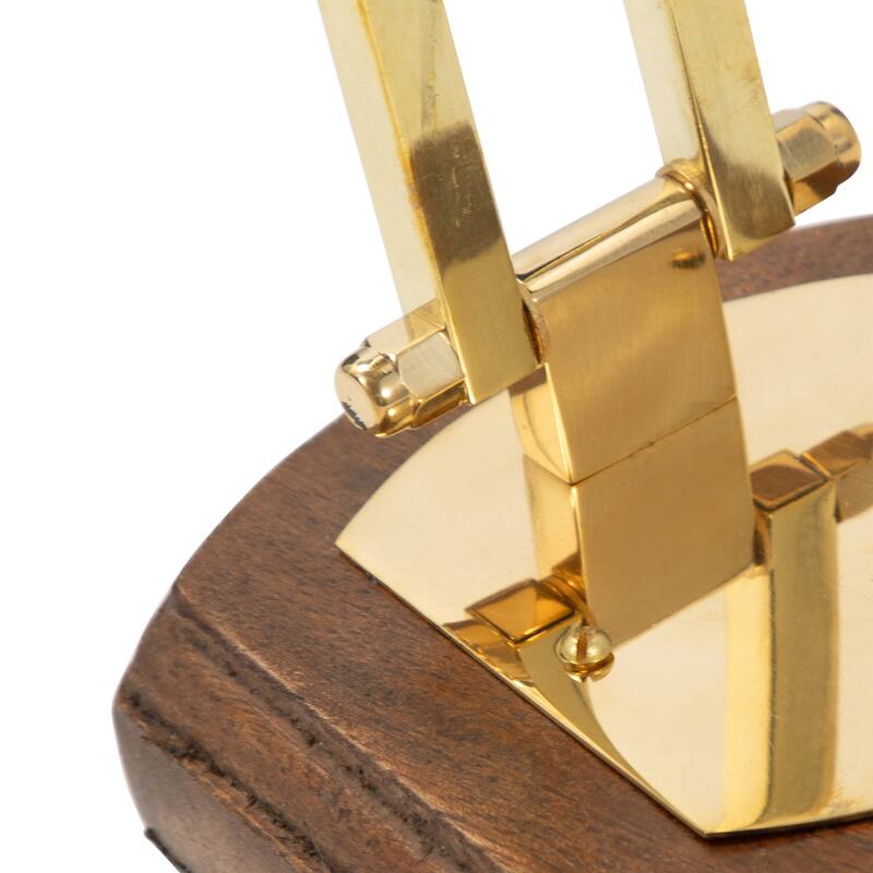 Sagebrook Home 16" Kane Wood Base Magnifying Glass, Gold - 6" x 4" x 16"