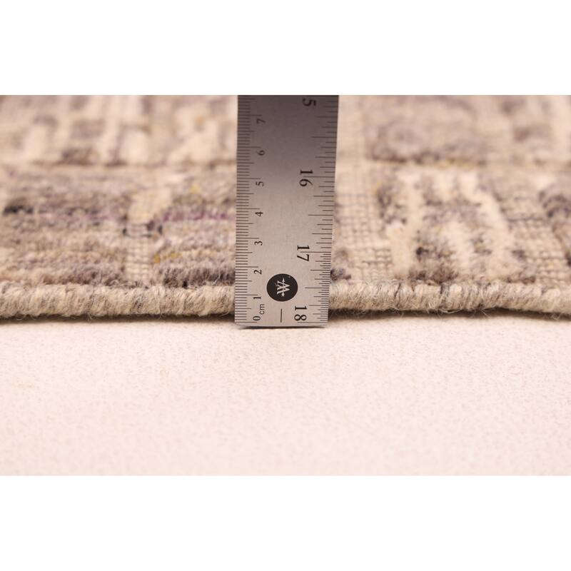 ECARPETGALLERY Hand Loomed Elysian Taupe Wool Rug - 8'0 x 10'0