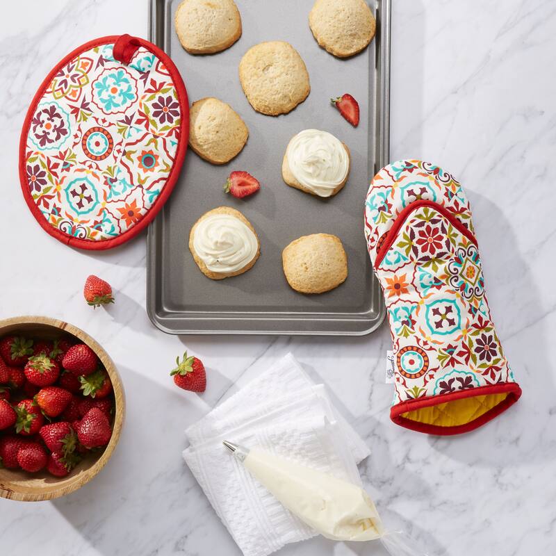 Fiesta Fiesta Worn Tiles Oven Mitt & Pot Holder Set, Set of 2 - 8"x10"