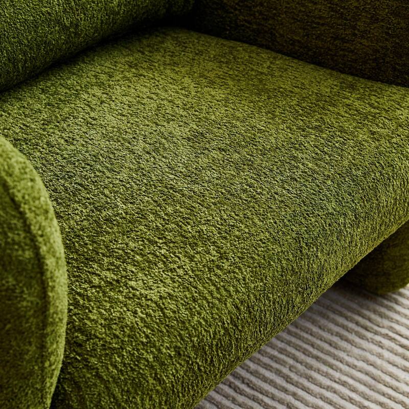 Accent Chair, Curved Back Single Armchair, Plush Upholstered