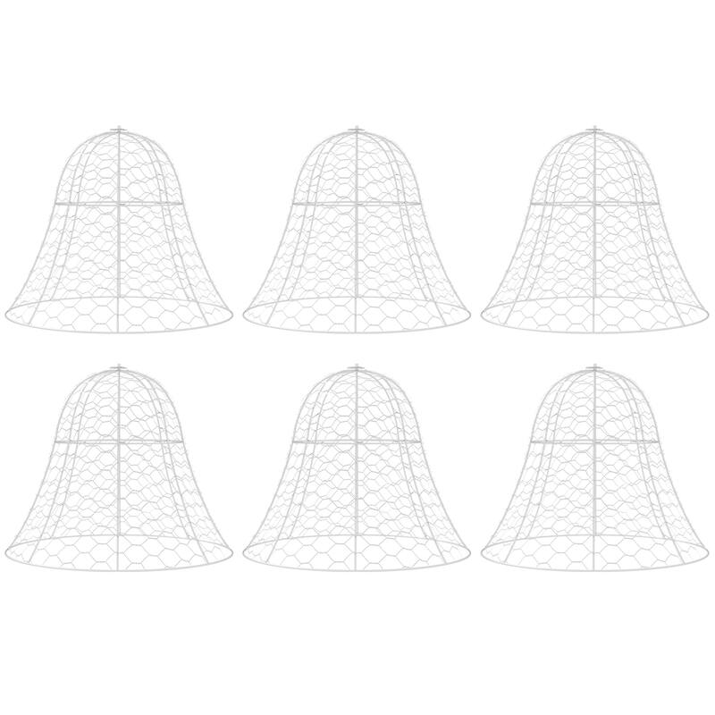 Outsunny Garden Chicken Wire Cloche, 16" x 13" Stackable Animal Plant Protectors, 6 Pack of Metal Crop Cages