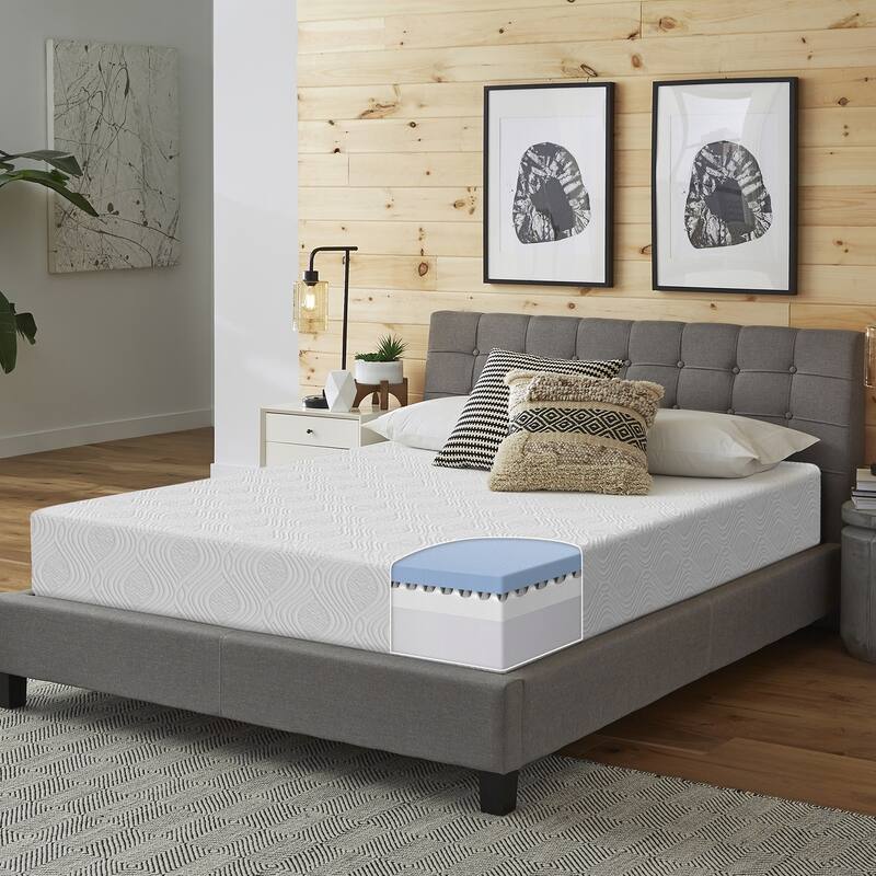 Slumber Solutions Nexus 10-Inch Medium Gel Memory Foam Mattress In A Box - Advanced Cooling with Luxurious Airflow