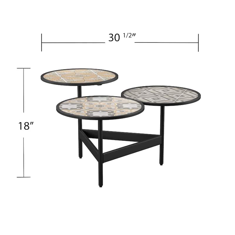 SEI Furniture Lorengo Outdoor 3-Tier Cocktail Table