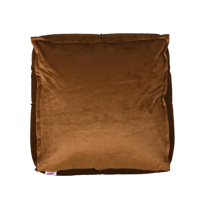 Nakisha Velvet Square Bean Bag Ottoman by Christopher Knight Home