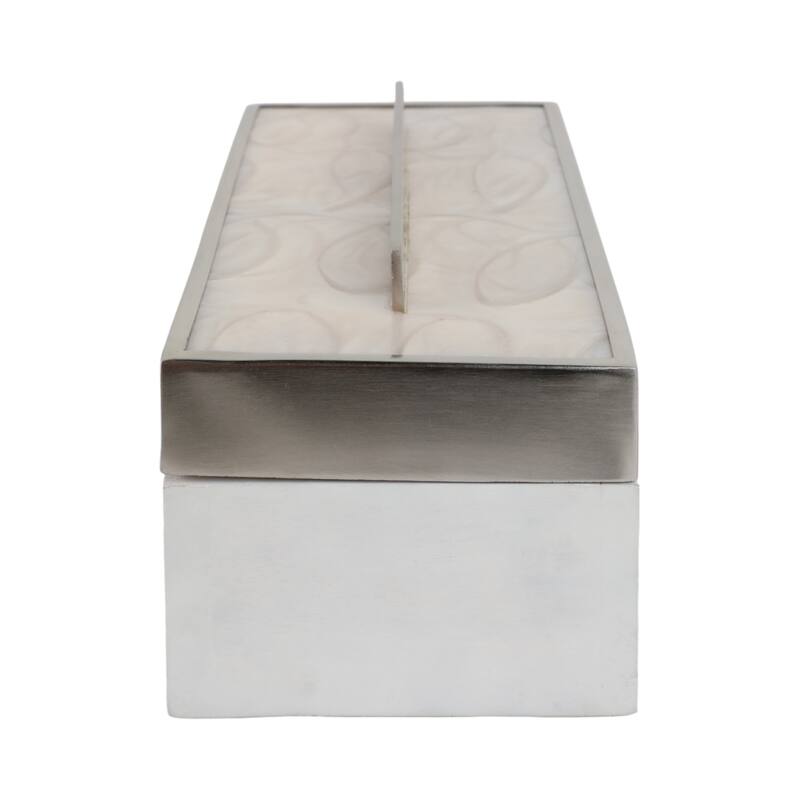 Decorative Wood and Resin Boxes with Removable Lid - 14", White - 14.25"