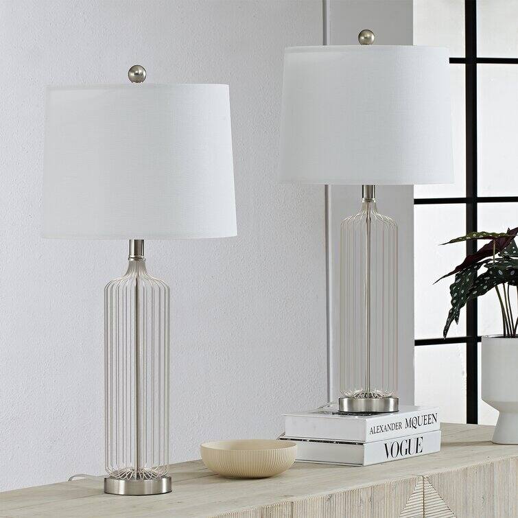 28.57" Metal line Table Lamp Set (Set of 2)