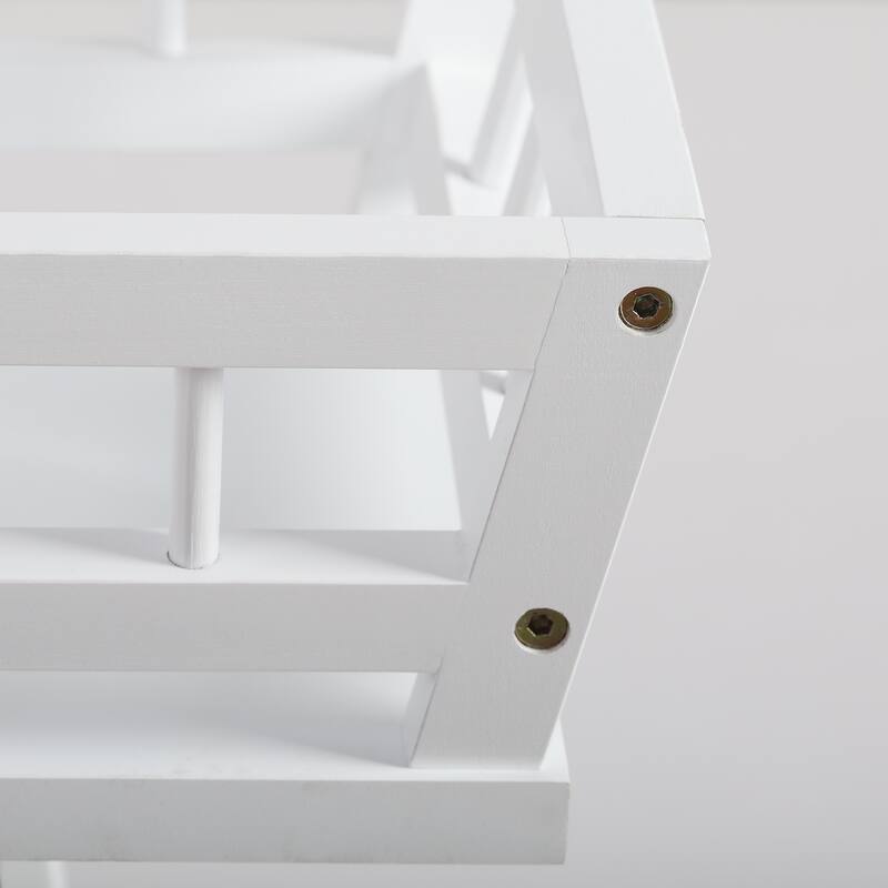 Wooden Rectangular Raised Garden Plant Stand White Modern 2 Tier - 29x10x27 inch
